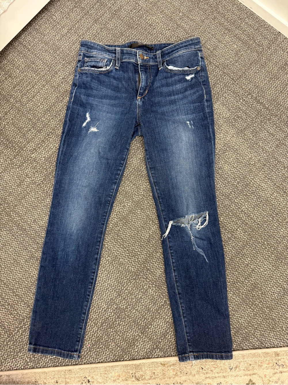 Joe's Jeans Dark Blue Distressed Skinny Jeans